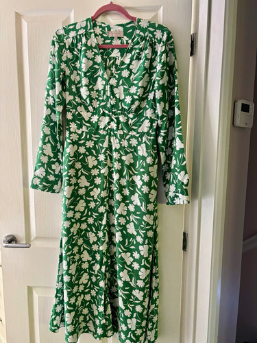 Hobbs green white floral - &,